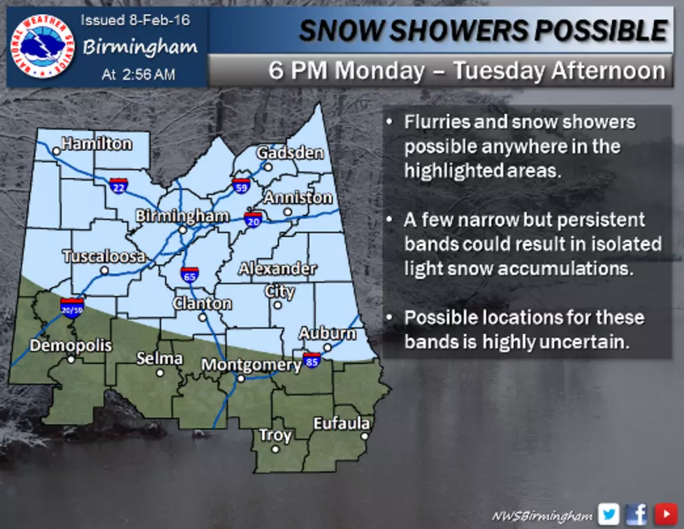 Snow Showers Possible in Alabama Tonight [VIDEO]