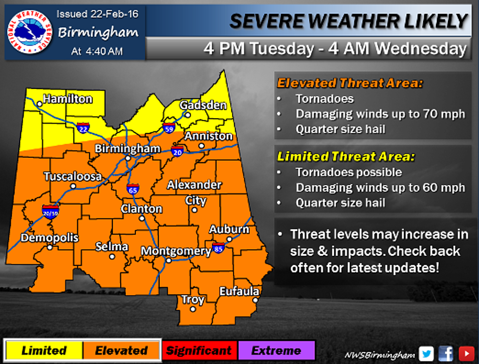 Severe Storms Likely in Alabama on Tuesday [VIDEO]