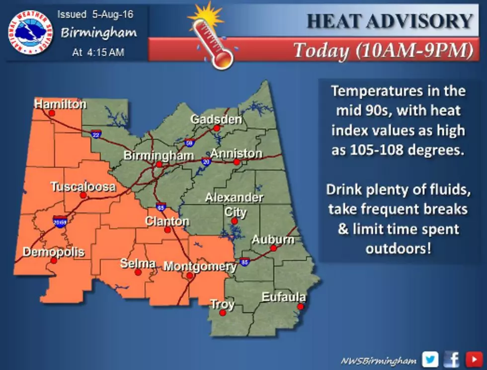 Turn Up the A/C: A Heat Advisory Is In Effect from 10 AM to 9 PM Today