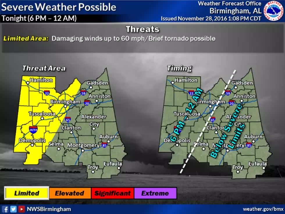 SEVERE STORMS TO IMPACT WEST ALABAMA