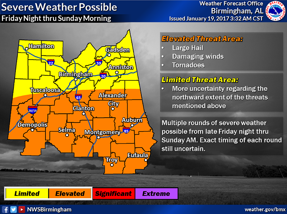 Severe Weather Possible in Tuscaloosa Tonight and This Weekend [VIDEO]