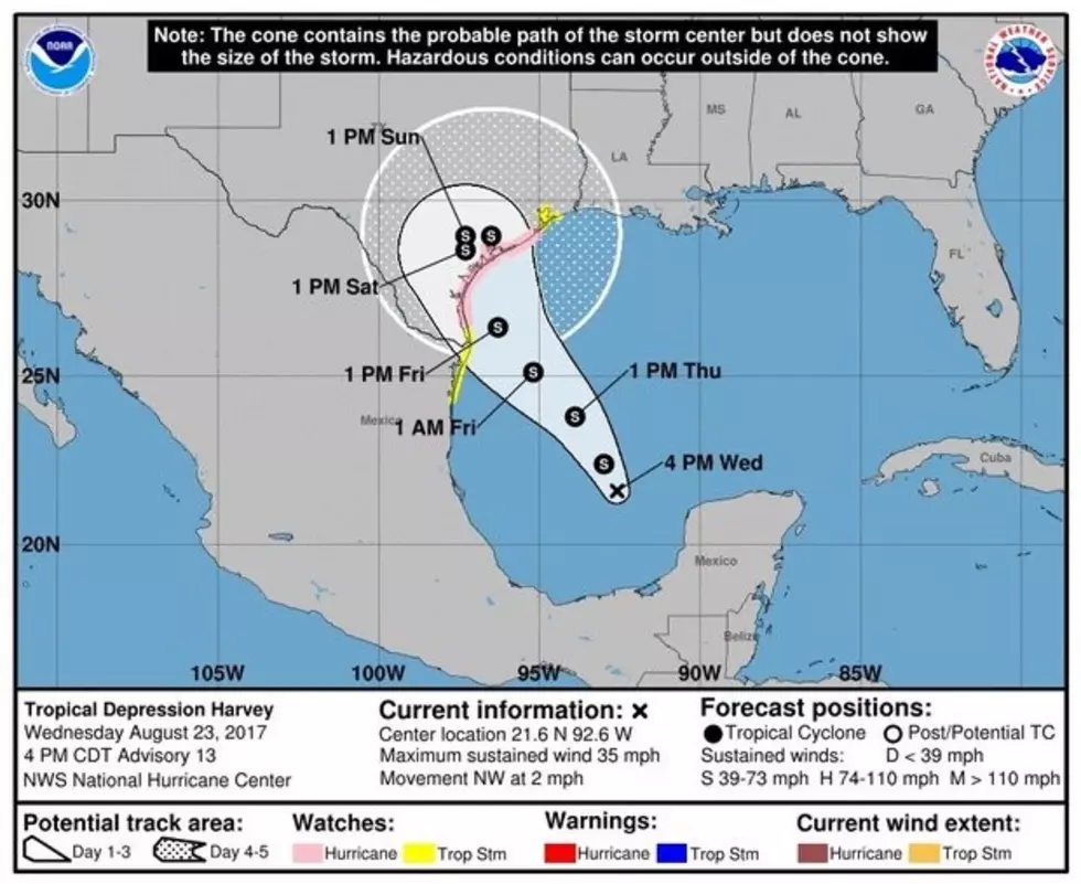 Tropical Depression Harvey Possibly Becoming A Hurricane