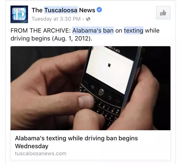 &#8220;New&#8221; Alabama Texting Ban Actually Went Into Effect FIVE Years Ago but Some Folks Weren&#8217;t Paying Attention