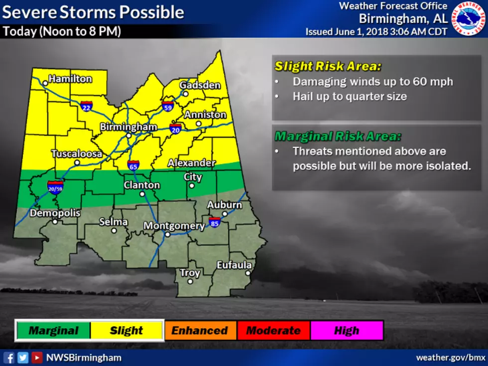 Severe Thunderstorms Possible This Afternoon