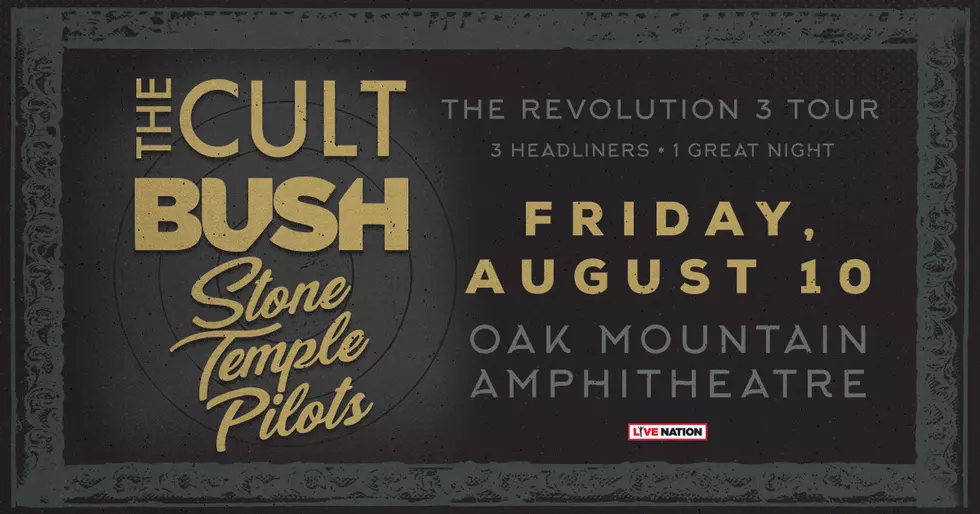 It’s a ‘Three for All– We’re Giving You a Chance to Win Tickets to See The Cult, Bush, and Stone Temple Pilots: The Revolution 3 Tour at Oak Mountain Amphitheater Friday, August 10, 2018