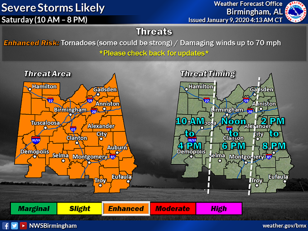 Severe Storms and Strong Tornadoes Likely in Alabama This Weekend