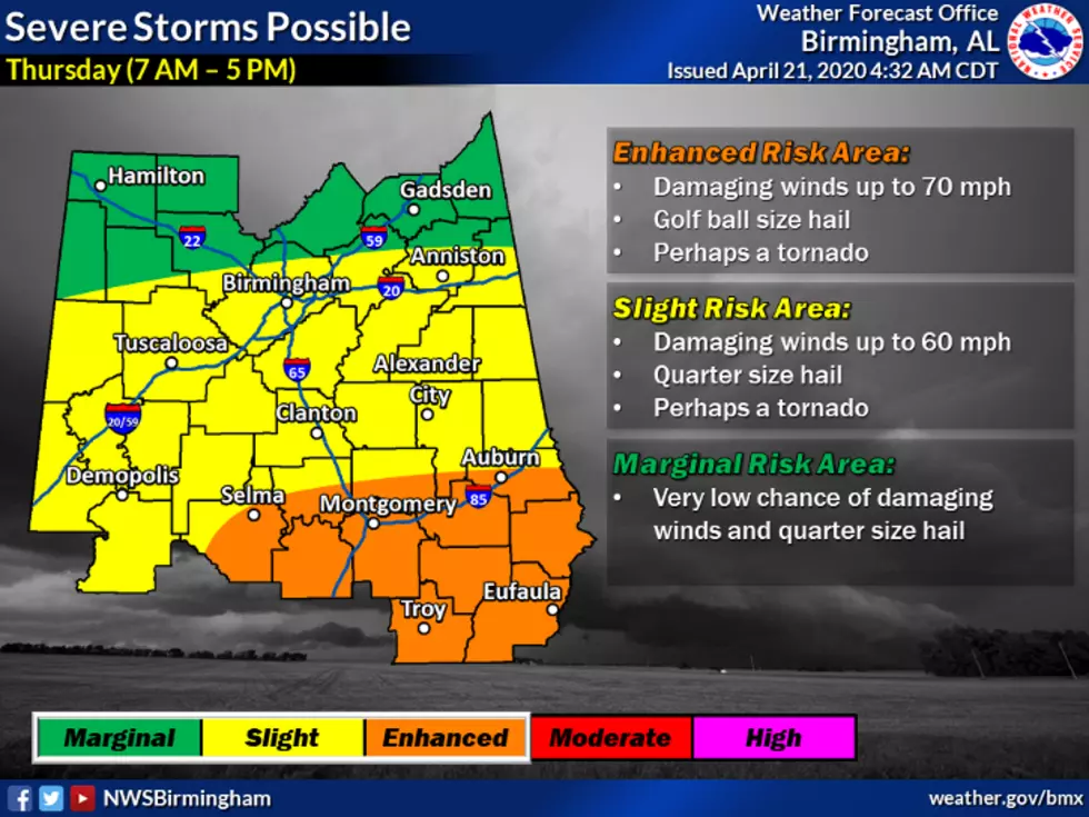 Severe Storms, Tornadoes Possible Thursday