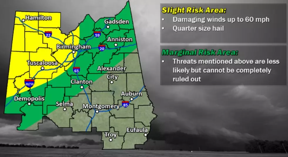 Severe Storms Possible in West Alabama This Afternoon and Evening