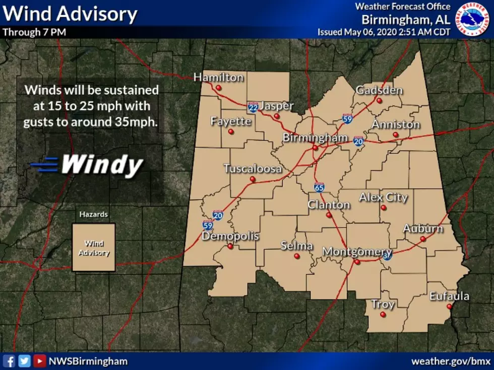 Wind Advisory in Effect Until 7 PM Tonight