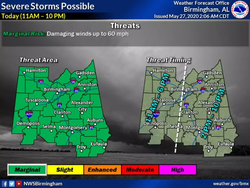 Severe Thunderstorms Possible Today and Tomorrow