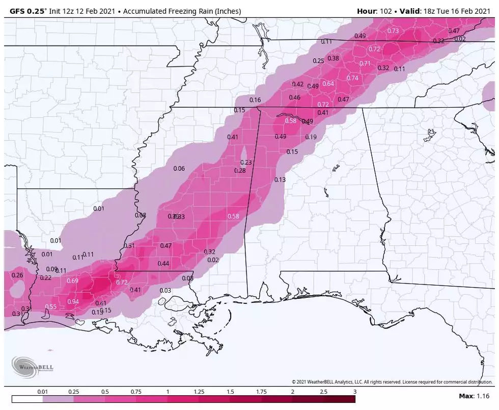 Freezing Rain, Icing Issues to Impact West Alabama Next Week