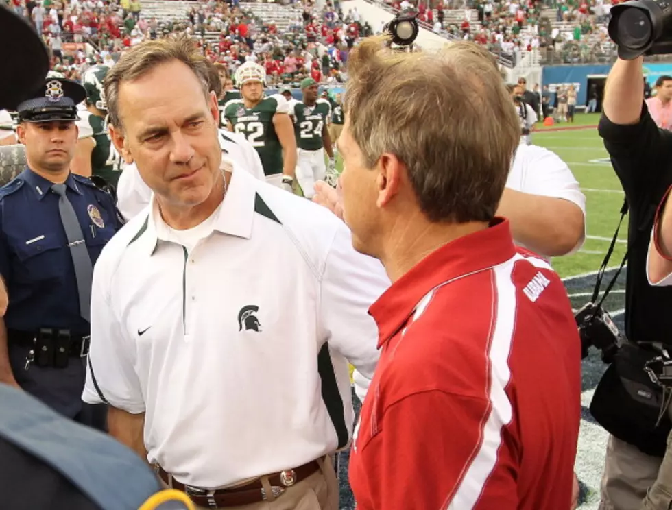 Nick Saban and Mark Dantonio Face Off in Epic Lightsaber Duel