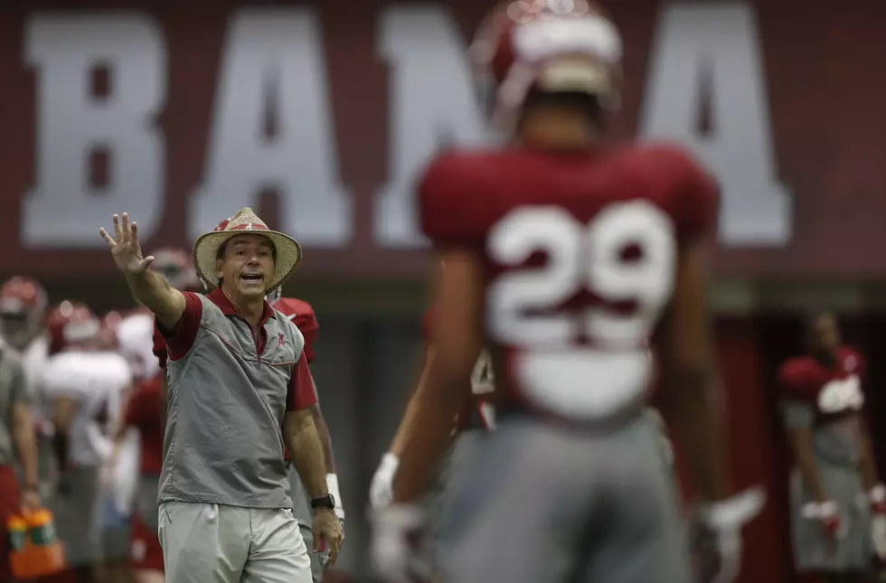 Alabama Football Holds Third Spring Practice Session Indoors on Saturday