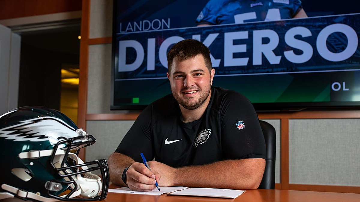Eagles rookie lineman Landon Dickerson to start at right guard against  Dallas Cowboys