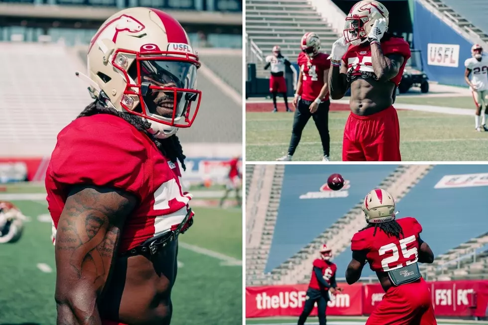 LOOK: Bo Scarbrough Takes the Field with Birmingham Stallions