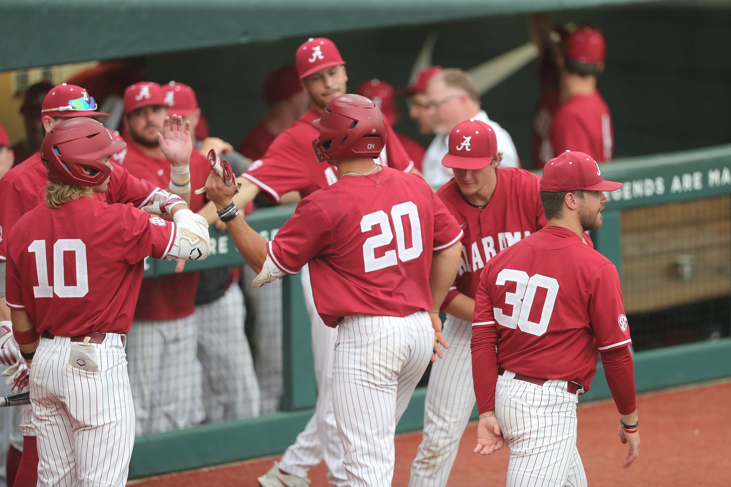 Alabama outfielder Tommy Seidl (20) during an NCAA baseball game