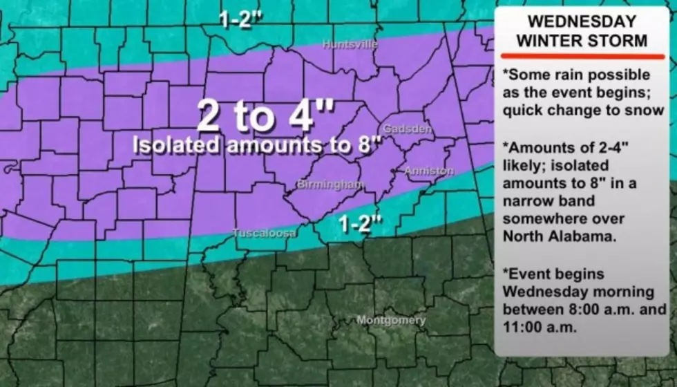 James Spann Says Snow for Tuscaloosa Wednesday [VIDEO]