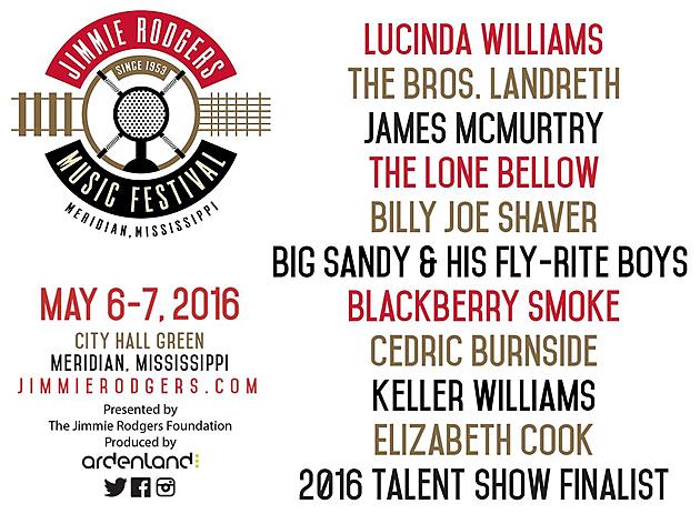 Lineup Announced for 2016 Jimmie Rodgers Music Festival