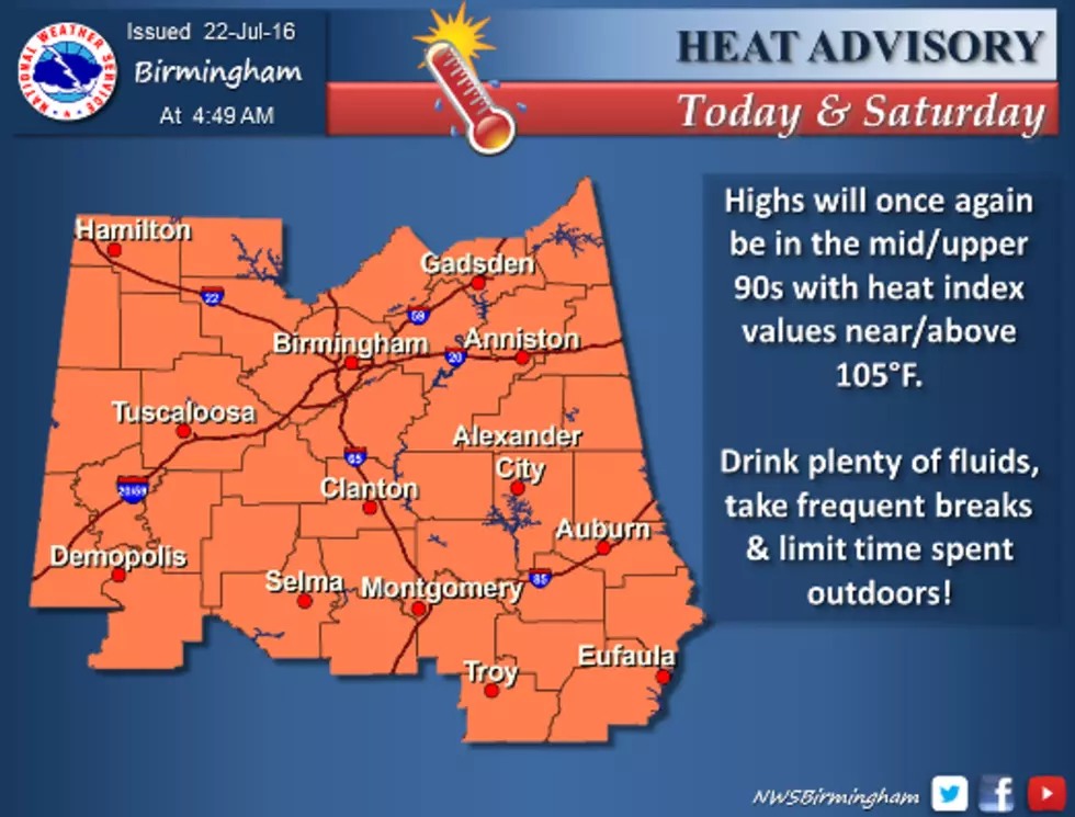 Heat Advisory For Central Alabama