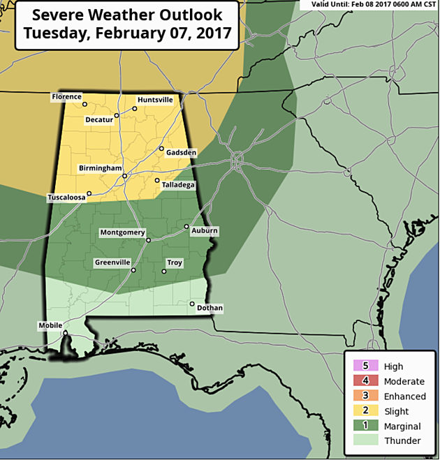 Severe Weather Possible Tuesday &#038; Wednesday for Alabama