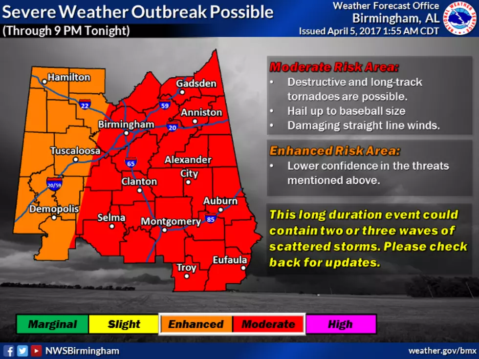 Multiple Rounds of Severe Weather Possible in Alabama Today