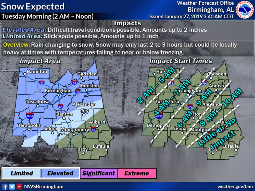 How Much Snow Will Tuscaloosa Get Tomorrow? [VIDEO]