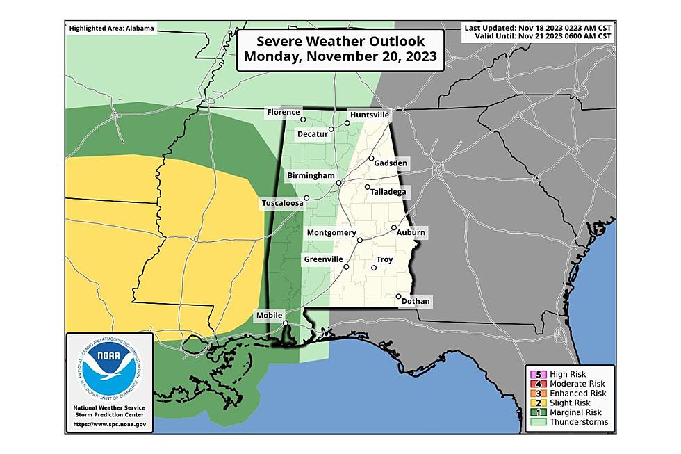 Marginal Risk of Severe Weather for West and Southwest Alabama