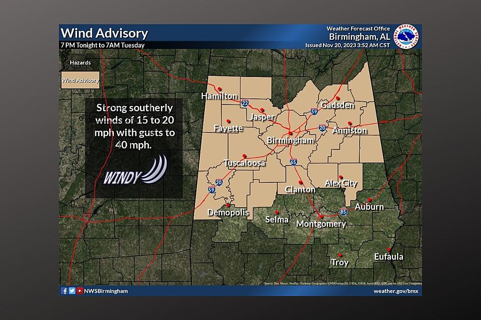 Gusts Up to 40 MPH Prompt Wind Advisory for Portions of Alabama