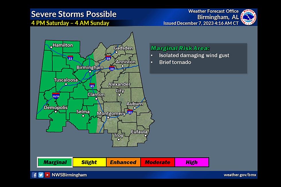 Western Central Alabama Alert: Possible Tornado, Damaging Winds