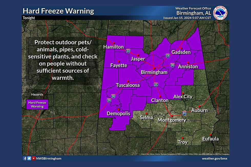 Hard Freeze for Parts of Alabama as Temps Plunge into the Teens
