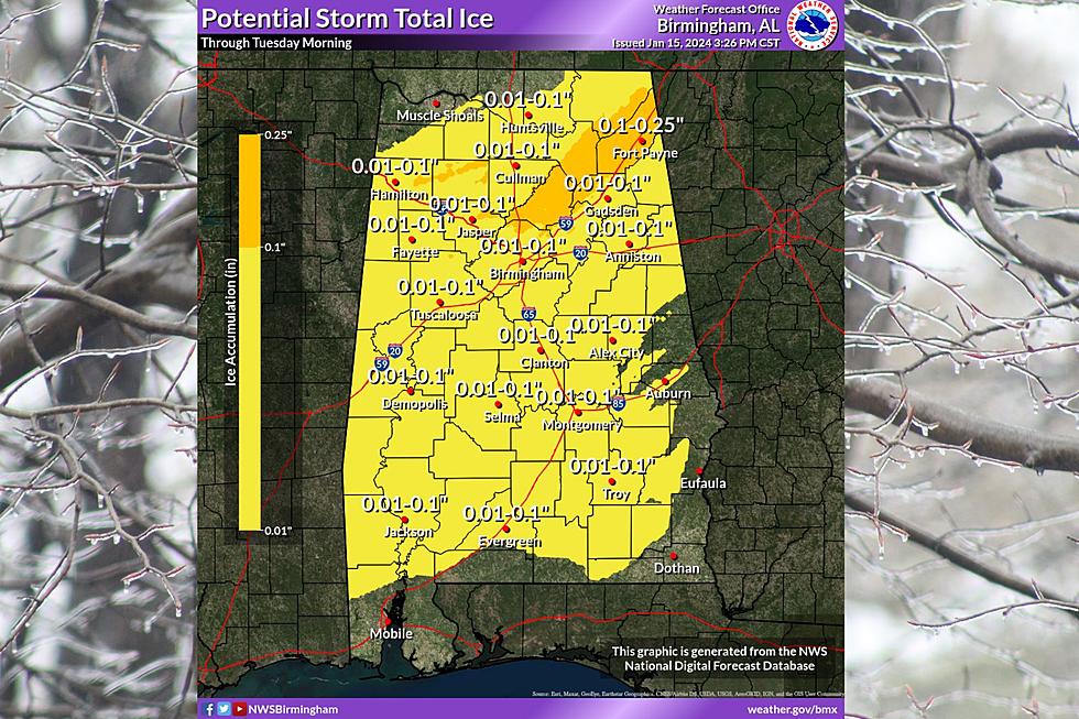 NWS Raises Potential Ice, Freezing Rain Risk in Parts of Alabama