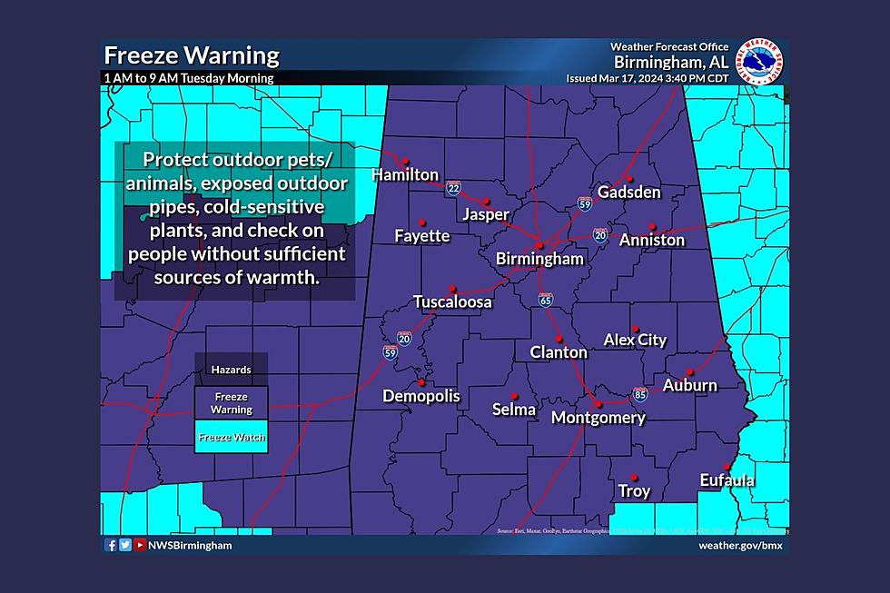 Expect Freezing Temperatures Across West &#038; Central Alabama Soon