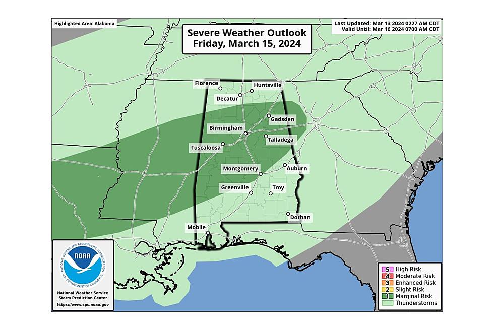 Alert: Marginal Risk for Severe Weather for West, Central Alabama