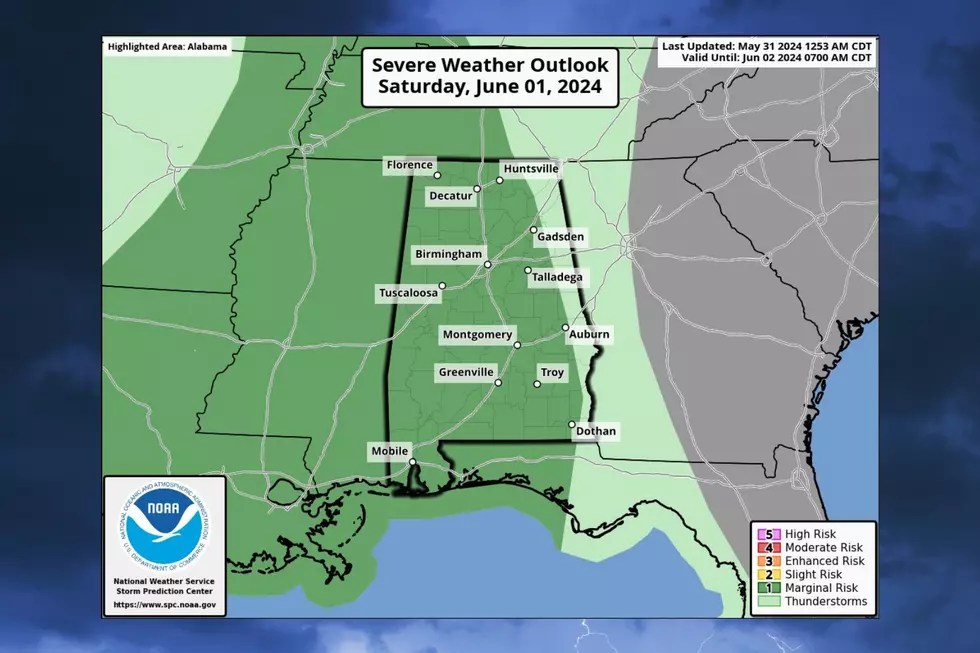 Heads Up: Marginal Risk of Severe Weather in Alabama on Saturday