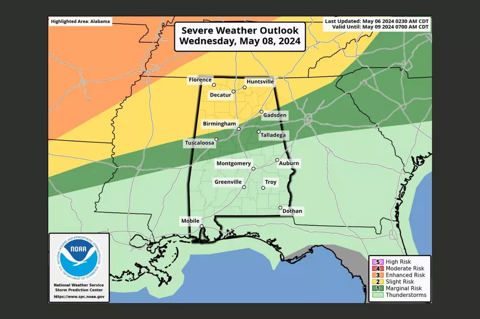 Possible Severe Weather in Alabama Soon Includes Damaging Winds, Hail