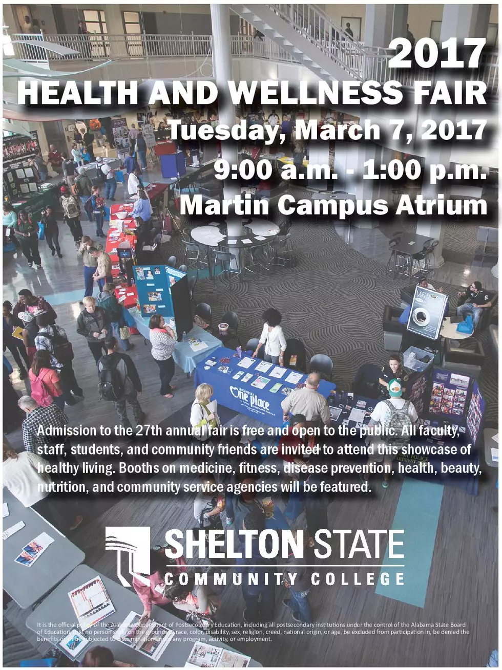 Shelton State to Host Health and Wellness Fair Tuesday, March 7th