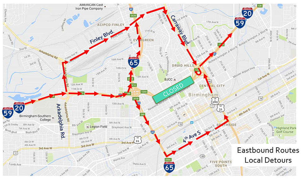I-59/20 To CLOSE In Birmingham!  Here are Detour Routes!