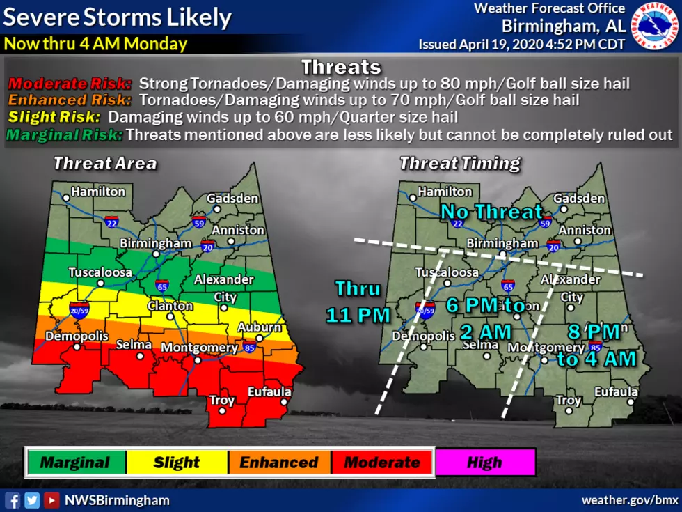 Timing Update On Potential For Severe Weather
