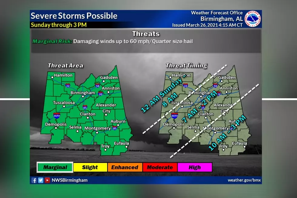 Likely Severe Weather for Central Alabama Saturday Night, Sunday 