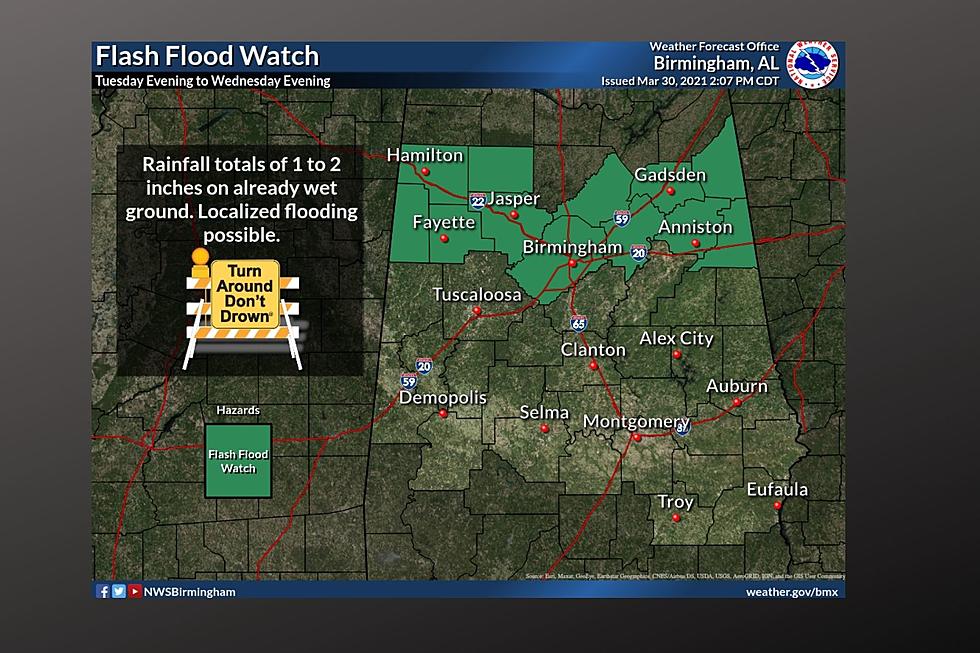 Flash Flood Watch, Flood Warnings Issued for Parts of Alabama 