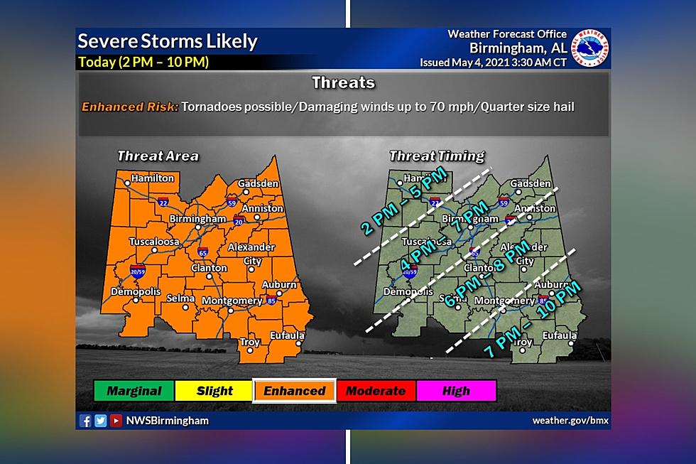 Central Alabama: Several Rounds of Severe Weather Expected Today
