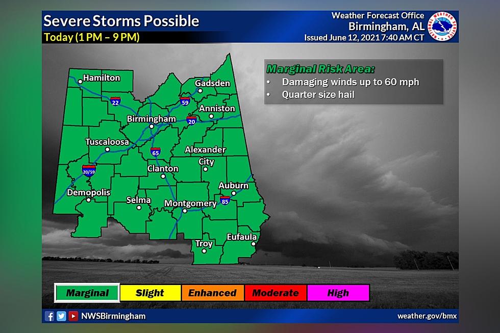 Heads Up: Marginal Risk for Severe Storms in Central Alabama 