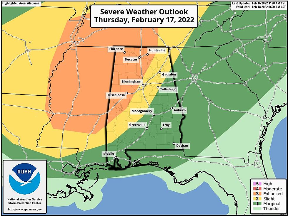 Severe Weather Update: West Alabama Upgraded to an Enhanced Risk