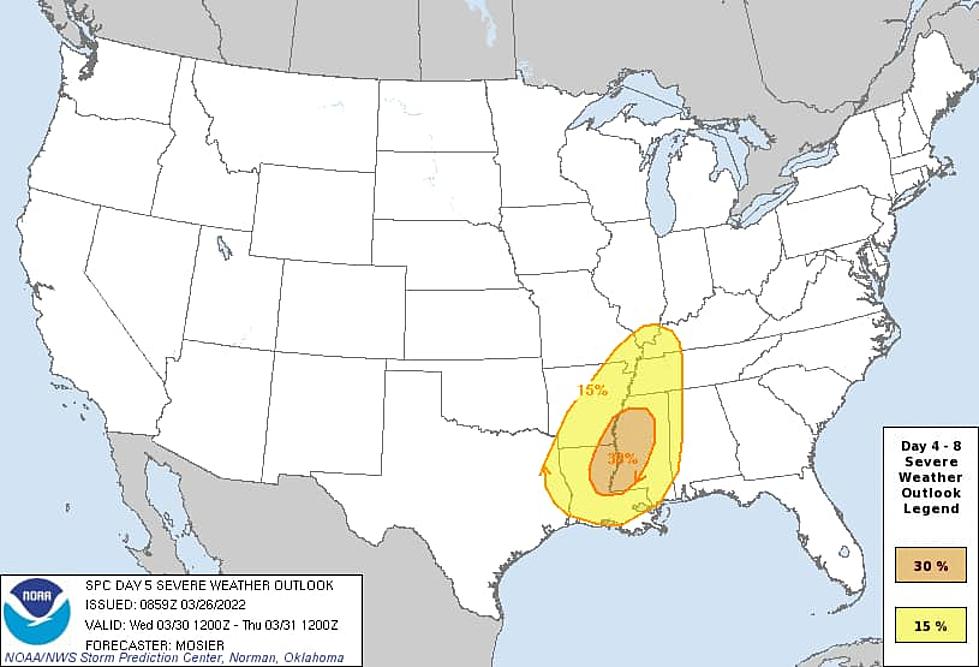 Possible Strong to Severe Storms Expected Wednesday in Central, West Alabama