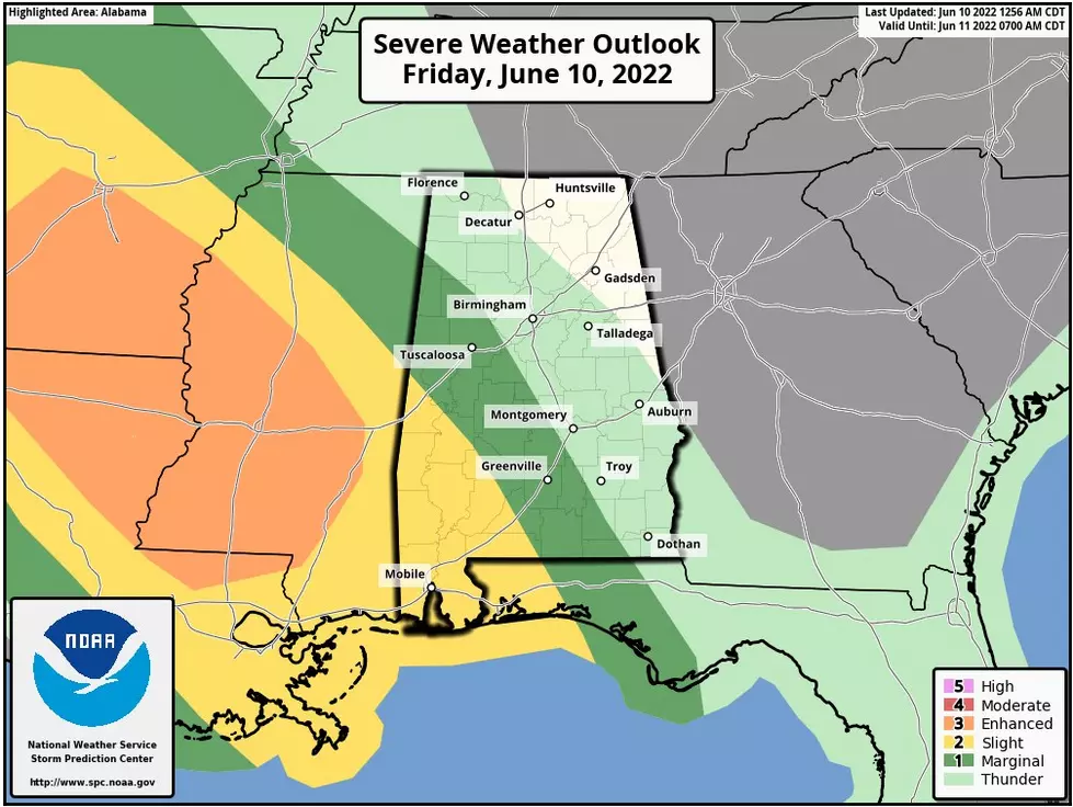 Possible Gusty Winds, Hail Today for West Alabama