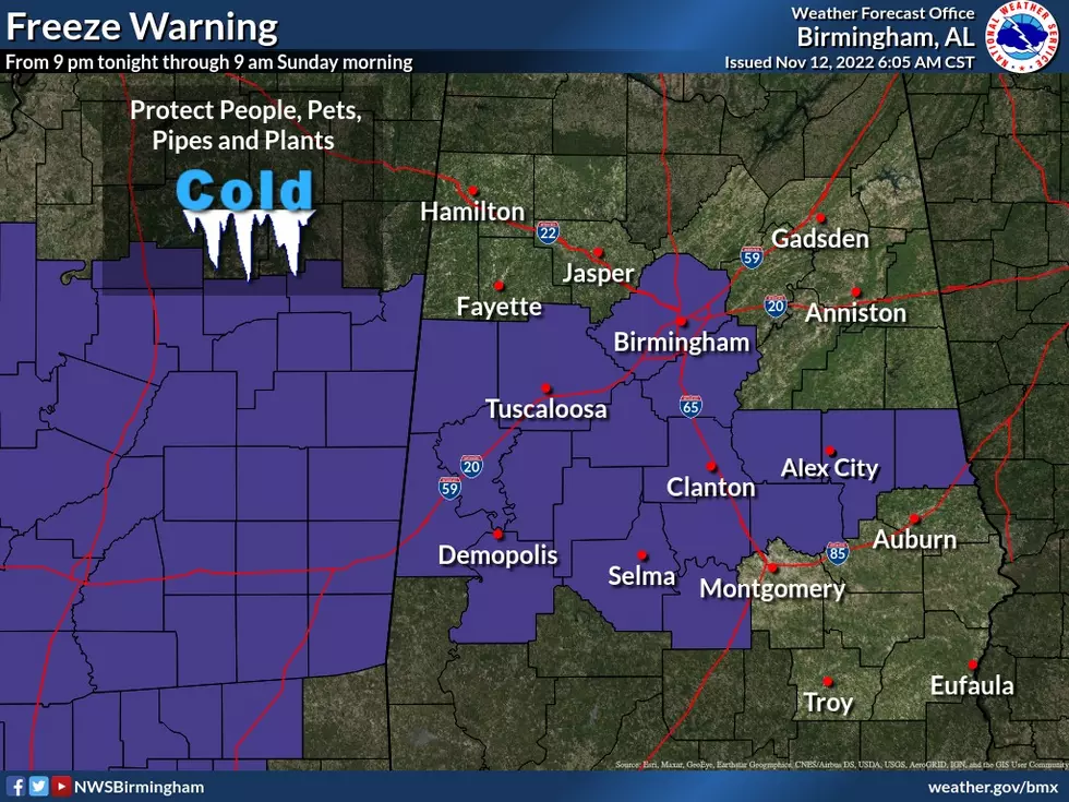 Bundle Up: Parts of West, Central Alabama Under a Freeze Warning