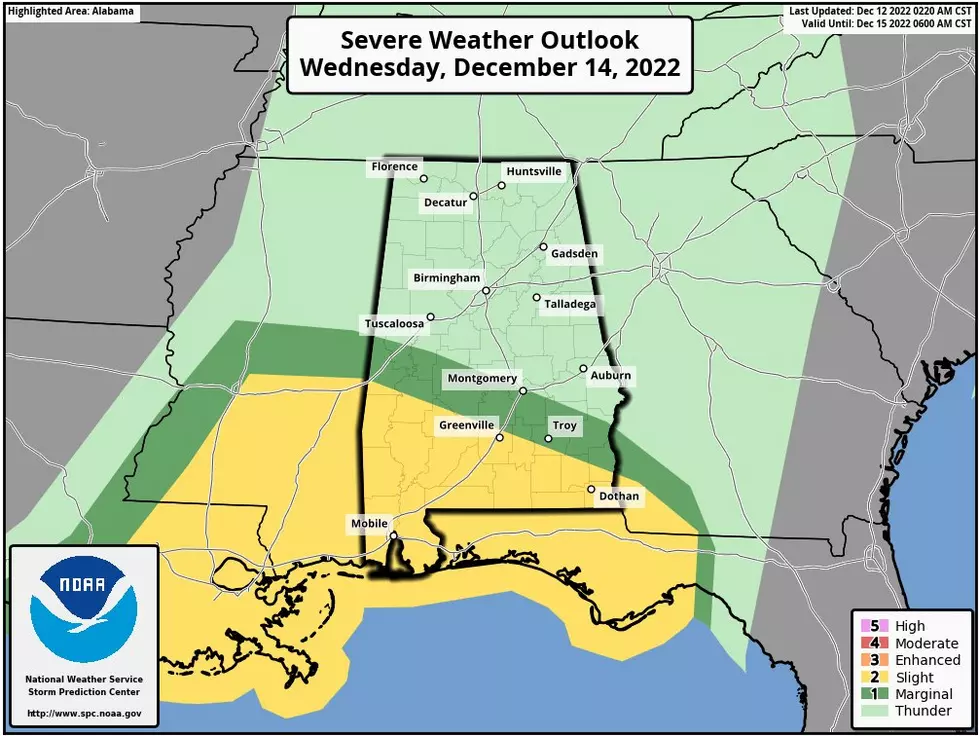 Details on Mid-Week Severe Weather, Flooding Threat for Alabama