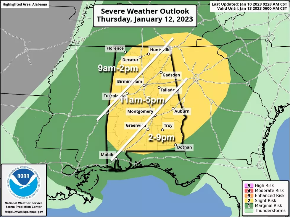 Heads Up Alabama: Potentially Strong to Severe Weather Thursday