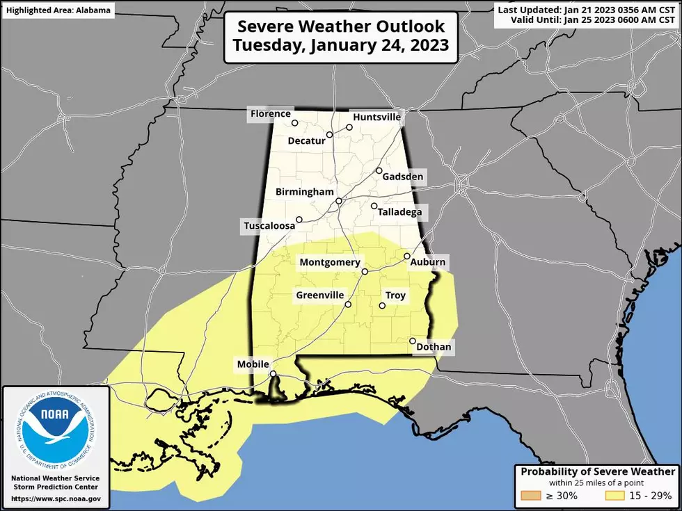 Possible Severe Weather for Southern Central Alabama Mid-Week