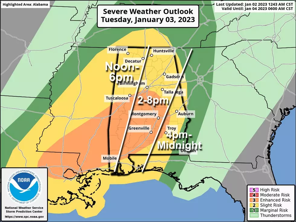 Enhanced Severe Weather, Tornado Threat for Portions of Alabama